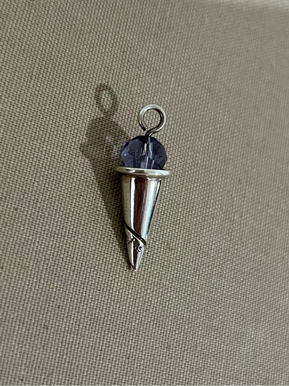 Migon Faget Sno Ball pendant Sterling Silver “grape” purple crystal retired